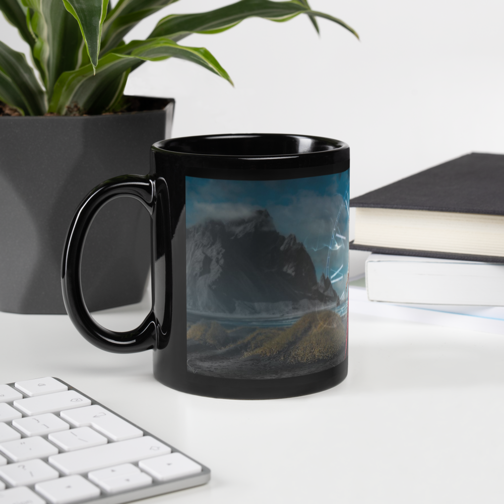 Black Glossy Mug - Past Storm and Fire