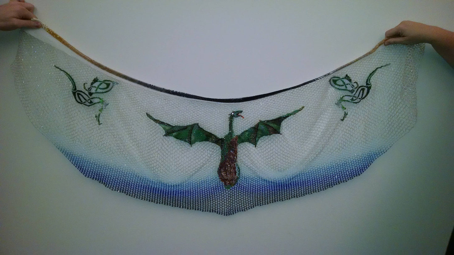 Green Dragon Beadwoven Shawl