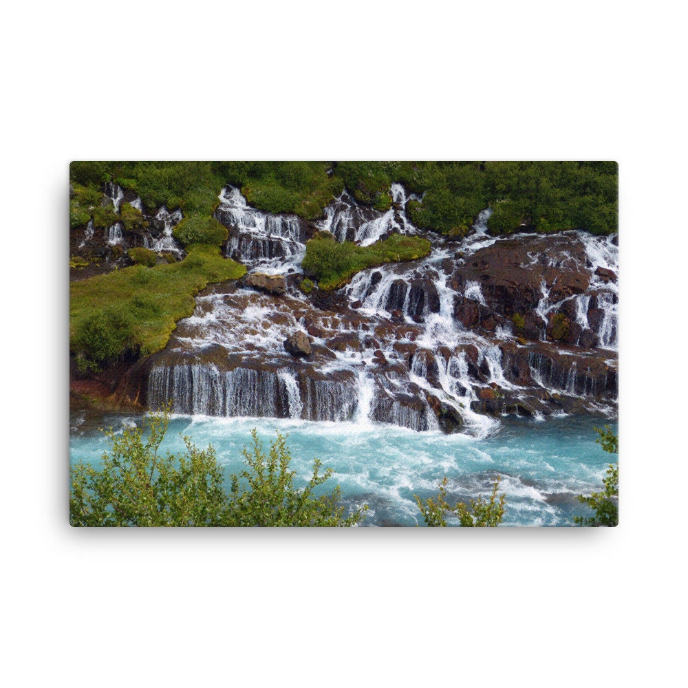 Hraunfossar Iceland Canvas