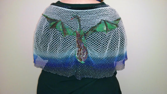 Green Dragon Beadwoven Shawl